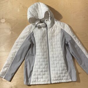 Free Tech White and Gray Quilted Jacket Large (12-14) (QA)